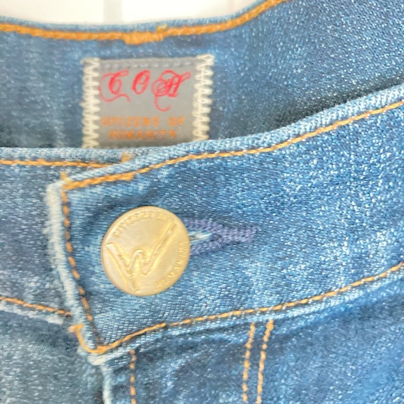 Blue jeans distressed Citizen of Humanity soft stretchy jeans Jr bootcut 32/31 - Picture 5 of 9